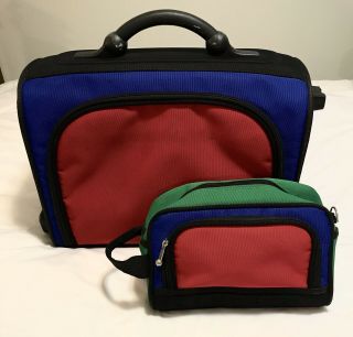 Vtg 90’s United Colors Of Benetton Carryon Bag & Travel Bag Color Block