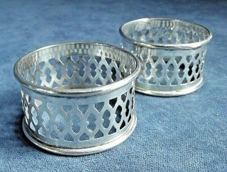Pair Solid Silver Napkin Rings Birmingham 1931 By William Myatt