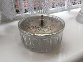 Lovely Antique Victorian Thomas White Silver Plated And Glass Preserve Dish