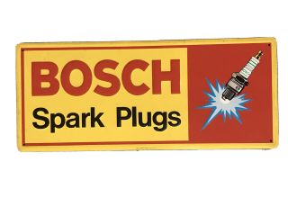 Vintage Bosch Spark Plugs Metal Sign Scioto Signs Moto Vw Kenton Ohio 1977