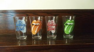 4 Retro Rolling Stones Glasses,  Multicolored - It 