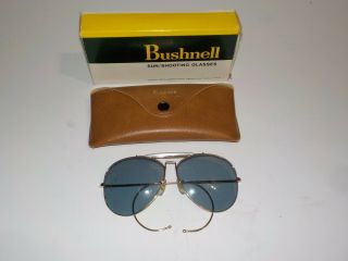 Vintage Bushnell Shooting Glasses,  Grey Lenses,  80 - 2002,  W/ Case And Box