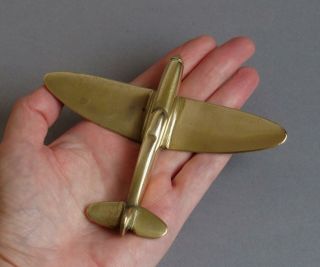 Vintage Ww2 Trench Art Spitfire Miniature Aeroplane Model Wwii Airplane Brass