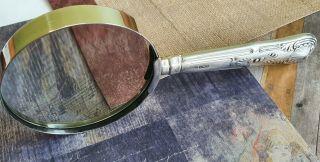 William Yates Hallmarked Sterling Silver Handle Magnifying Glass 147g