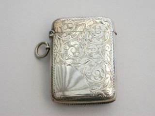 Victorian Silver Vesta Case By Minshull & Latimer,  Birmingham,  1897