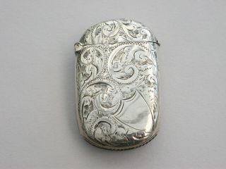 Victorian Silver Vesta Case By E F Bauer,  Birmingham,  1894