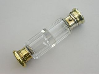 Victorian Silver Gilt Mounted Double - Ended Scent Bottle,  By Leuchars C1880