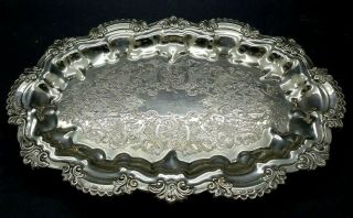 Falstaff England Silver Plated Vintage Ornate Small Serving Card Tray Plate