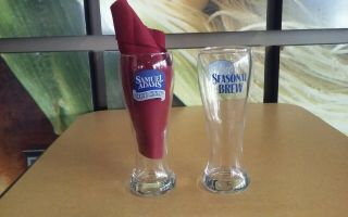(2) Samuel Adams Cold Snap Drinking Bar Beer Glass