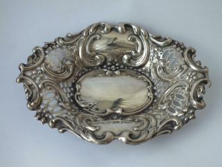Pretty Antique Solid Sterling Silver Sweets Dish 1903/ L 12.  5 Cm/ 37 G