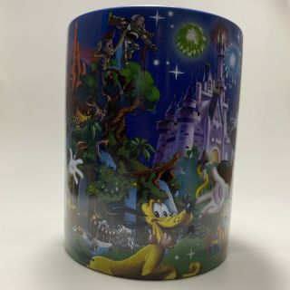Walt Disney World Parks Pixar Dark Blue Coffee Mug Goofy Minnie Mickey Genie 3