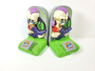 Vintage Goosebumps Bookends Curly The Skeleton Reading Is A Scream Rl Stine 1996