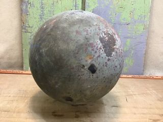 Vintage Copper Float Ball,  9”,  W/ Threaded Mounting Nut,  Steampunk 3