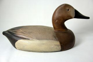 Antique Wooden,  Hand Carved Duck Decoy With Glass Eyes
