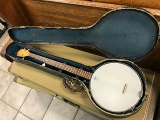 Vintage 1965 5 - String Banjo W/case No Name