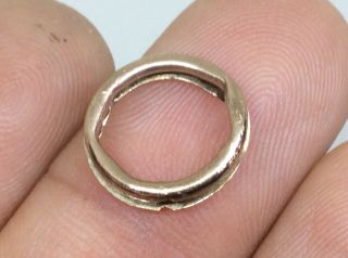 Antique Victorian 9ct Gold Split Ring For Fobs,  Seals,  Charms,  Pendants Ect