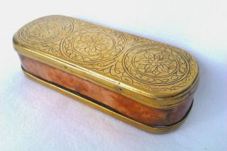 Late 18th Century Copper & Brass Dutch Tobacco Box Circa 1792