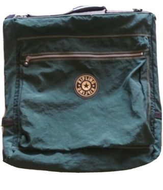 Vintage Kipling Nylon Garment Bag Fold Over Hanging Luggage Travel Suit Bag