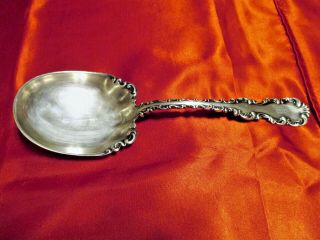 1891 Whiting Sterling Silver Louis Xv Solid Berry Serving Spoon 8.  5 " W/monogram