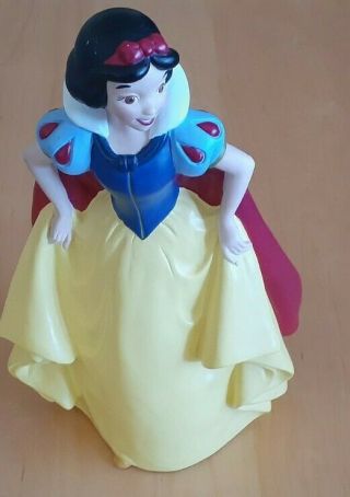 Vintage Disney Snow White Plastic Coin Piggy Bank Stopper Missing