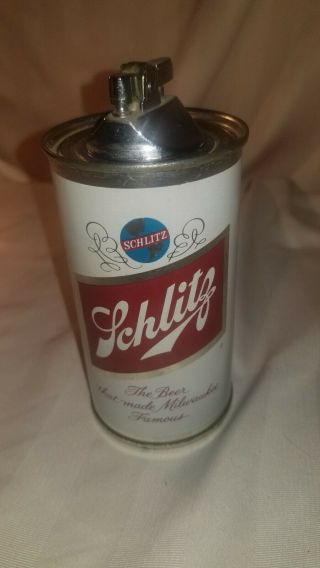 Vintage 1962 Schlitz Beer Can Lighter Euc