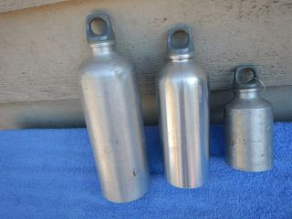 3 Vintage Sigg Fuel Stove Bottles Bottle Silver Backpacking Camping