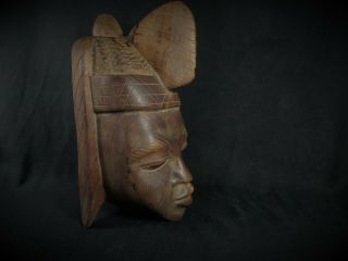 Vintage Tribal Mask Face Wood Hand Carved Art Wooden For Wall And Door Decor