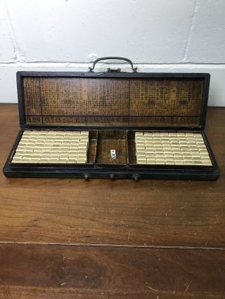 Vintage Mahjong Set W/ Box (144 Pc. )