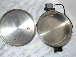 Vintage SALADMASTER Oil Core Electric Skillet With Vented Vapo Lid 7817 2