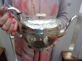Victorian Silver Plated Repousse Teapot Finial Lovely