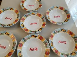 Vintage Coca - Cola " Good Old Days " By Gibson Bowl 9 Inch Round Set Of 7