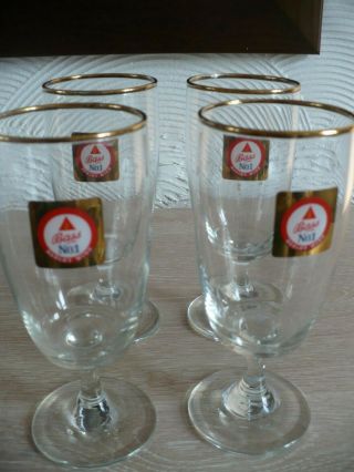 Vintage / Collectable " Bass No.  1 " Barley Wine Glasses X 3