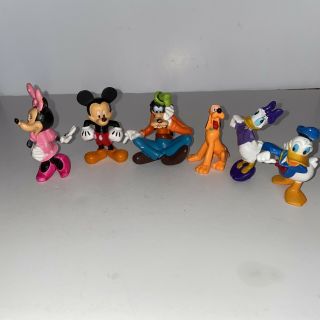 Disney Mickey Mouse And Friends Figurines 3” Tall Set Of 6