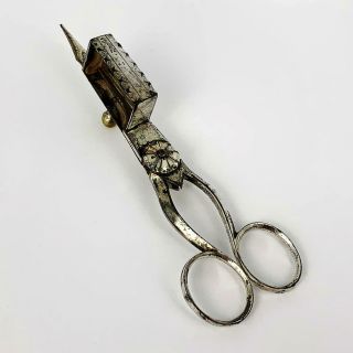 Late 18th / Early 19th Century Close Silver Plate Candle Snuffer Wick Trimmers