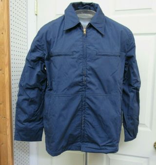 Vintage Usn Us Navy Military Blue Utility Deck Coat Jacket 1983 Dated Nos 48l