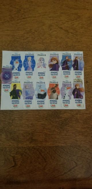 16 Different Dole Banana Stickers - Disney Frozen Ii - Powering The Hero Within