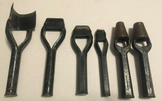Vintage C.  S.  Osborne Leather Rubber Vinyl Punch Tools - Set Of 6 - Made In Usa