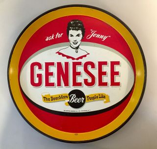 Vintage 1950’s Era Genesee Beer Tray Ask For Jenny Serving Tray