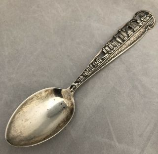 Antique Sterling Silver Souvenir Spoon Atlantic City Skyline