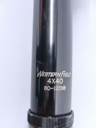 Vintage Western Field 4x40 60 - 12018 Scope Made In Japan Weaver Rings 3