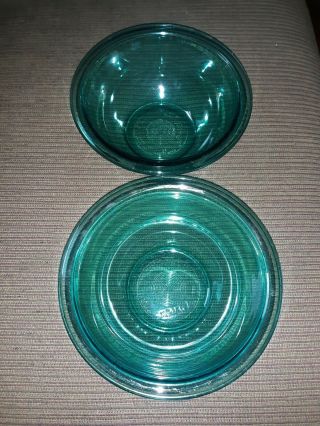 Pyrex 323 Mixing Bowl 1.  5l Blue Green Teal Vintage Made In Usa Set Of 2