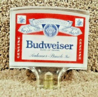 Vintage Budweiser " King Of Beers Lucite Handle Pull Tap Knob Acrylic B