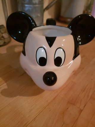 Vintage Disney Mickey Mouse Head Face Ceramic Cup Mug 3d Applause Model 33567
