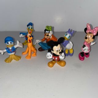 Disney Mickey Mouse And Friends Figurines 3” Tall Set Of 7