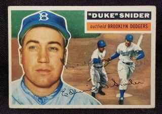 1956 Topps Duke Snider Signed Card 150 Vtg Brooklyn Dodgers Team 50s Auto