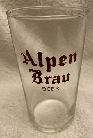Vintage 4 3/4 " Alpen Brau Beer Glass Columbia Brewing St Louis Mo