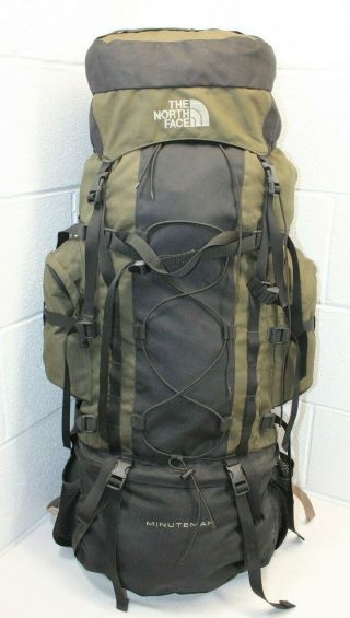 Vintage North Face Minuteman Internal Frame Hiking Backpack Large Green/blk Guc