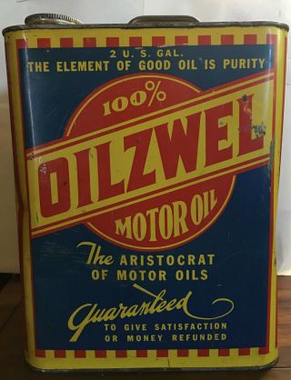 Vtg Oilzwel Motor Oil Can Vintage Oilzwel 2 Gallon Steel Oil Can Oilzwel Oil Can