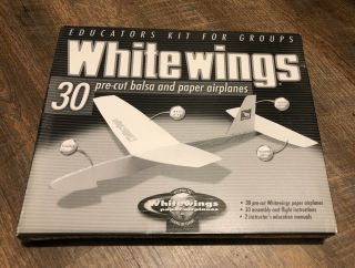 Vintage White Wings Pre - Cut Balsa And Paper Airplanes 30 Airplane Kit
