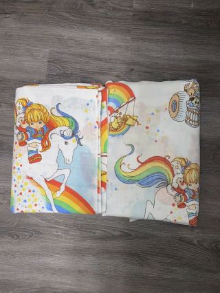 Vintage,  Rainbow Brite by Hallmark Cards,  1983,  Twin Size Sheet Set Flat&Fitted 2